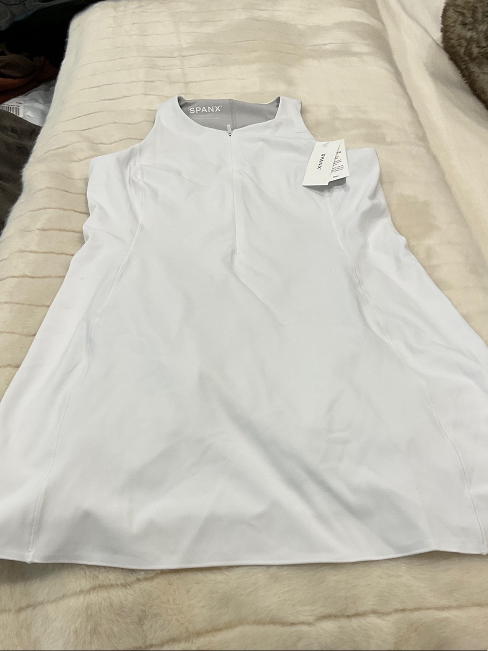 SPANX Zip Front Racerback Dress in Vivid White